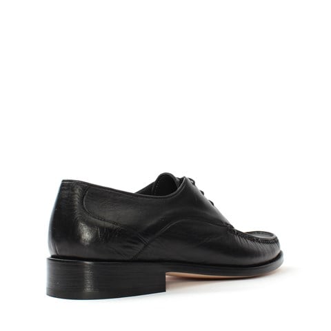 Erkek Siyah Bağcıklı Deri Rok Ayakkabı