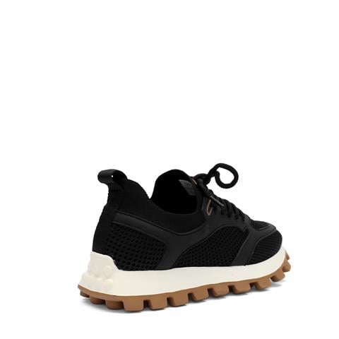 Erkek Siyah Bağcıklı Kalın Tabanlı Deri Sneaker