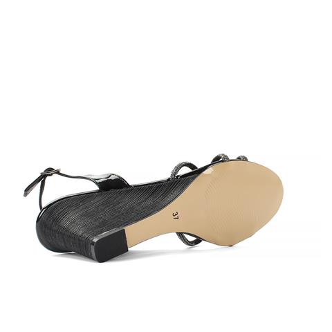 Kadın Siyah Taşlı Dolgu Topuklu Abiye Ayakkabı