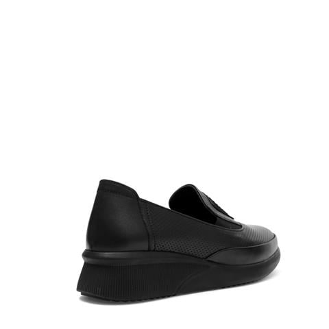 Kadın Siyah Dolgu Topuklu Deri Ayakkabı