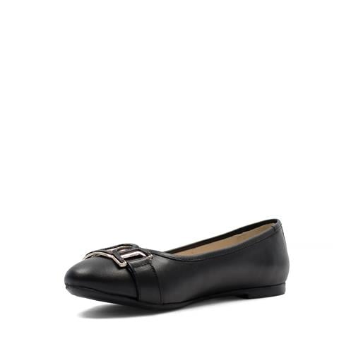 Kadın Siyah Tokalı Deri Babet