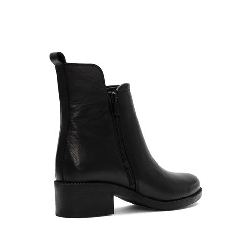 Kadın Siyah Çift Fermuarlı Deri Bot