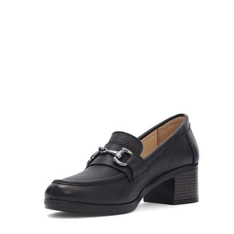 Kadın Siyah Tokalı Deri Klasik Ayakkabı