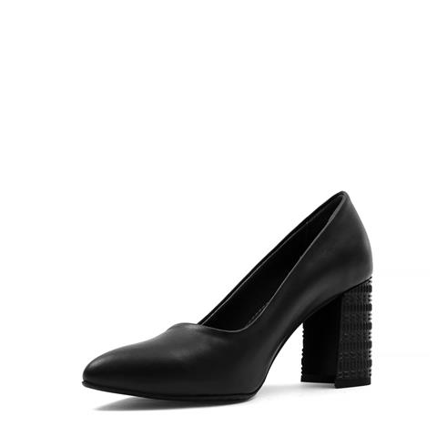 Kadın Siyah Topuklu Deri Klasik Ayakkabı
