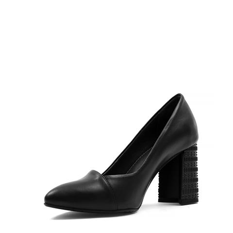 Kadın Siyah Topuklu Deri Klasik Ayakkabı