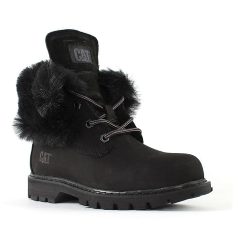 Caterpillar Kadın Siyah Utah Fur Nubuk Deri Bot