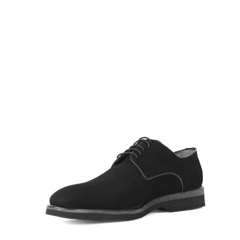 Erkek Siyah Bağcıklı Nubuk Deri Günlük Ayakkabı