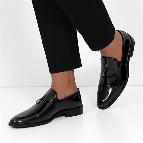 Erkek Siyah Rugan Deri Klasik Ayakkabı