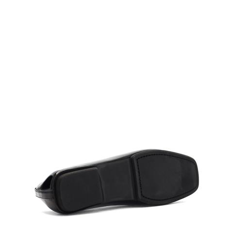 Kadın Siyah Tokalı Rugan Deri Babet