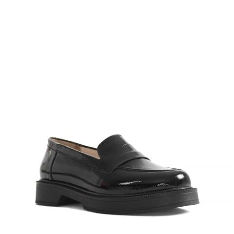 Kadın Siyah Rugan Deri Loafer