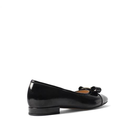 Kadın Siyah Tokalı Rugan Deri Babet