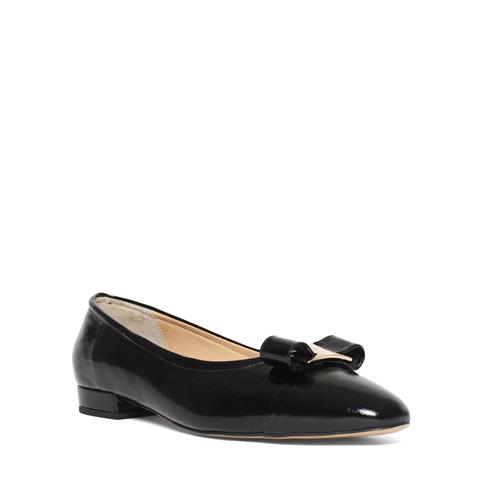 Kadın Siyah Tokalı Rugan Deri Babet