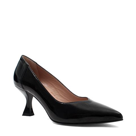 Kadın Siyah İnce Topuklu Rugan Deri Stiletto