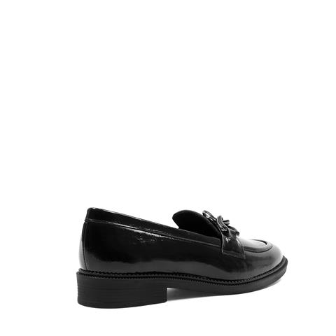 Kadın Siyah Tokalı Rugan Deri Loafer