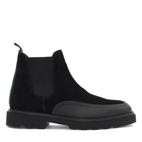 Erkek Siyah Süet Deri Chelsea Bot