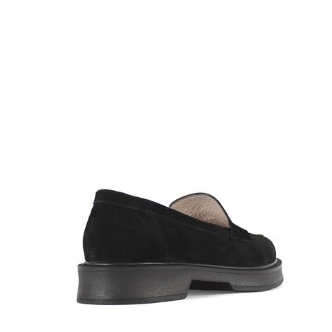 Kadın Siyah Süet Deri Loafer
