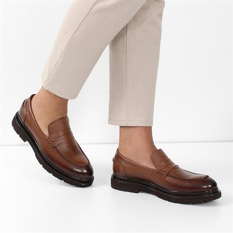 Erkek Taba Deri Loafer