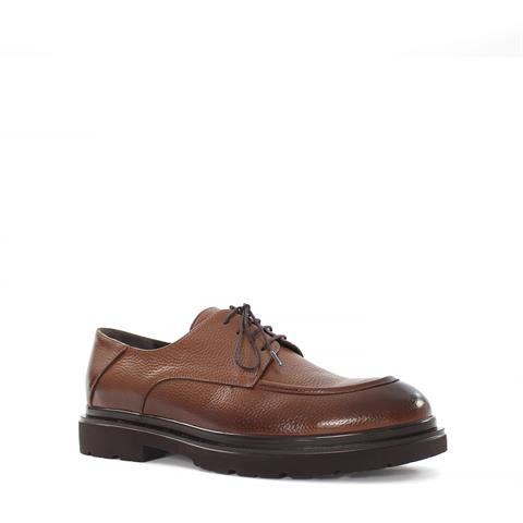 Erkek Taba Bağcıklı Deri Günlük Ayakkabı