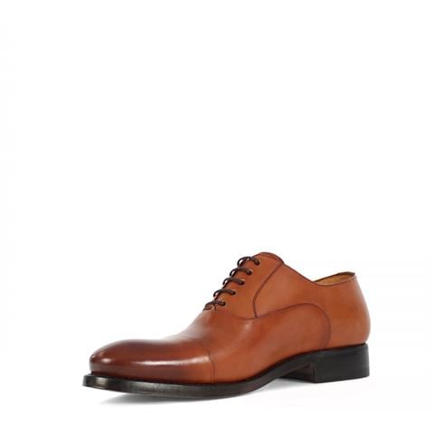 Erkek Taba Bağcıklı Deri Klasik Ayakkabı