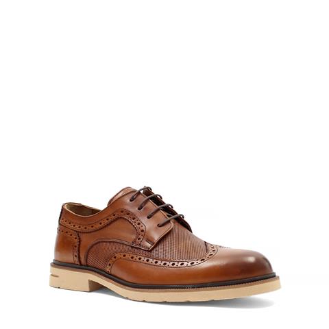 Erkek Taba Bağcıklı Deri Günlük Ayakkabı