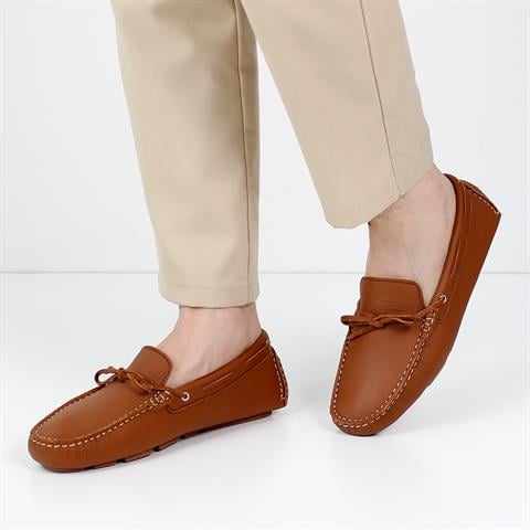 Erkek Taba Deri Loafer