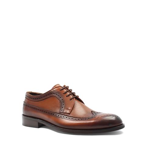 Erkek Taba Bağcıklı Deri Klasik Ayakkabı