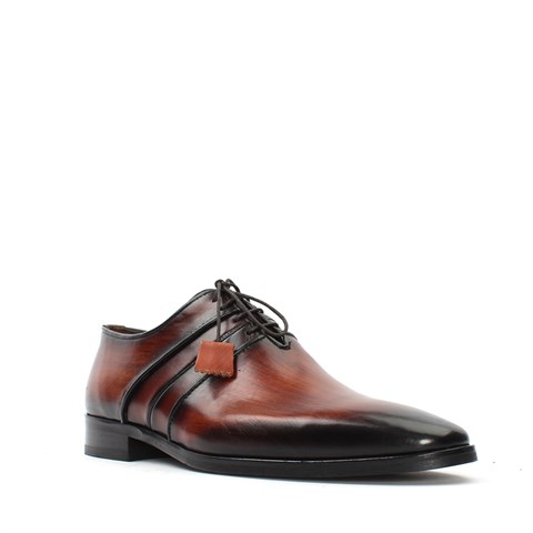 Erkek Taba Bağcıklı Deri Klasik Ayakkabı