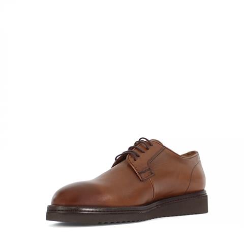 Erkek Taba Bağcıklı Deri Klasik Ayakkabı