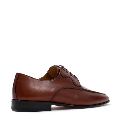 Erkek Taba Kösele Bağcıklı Deri Klasik Ayakkabı