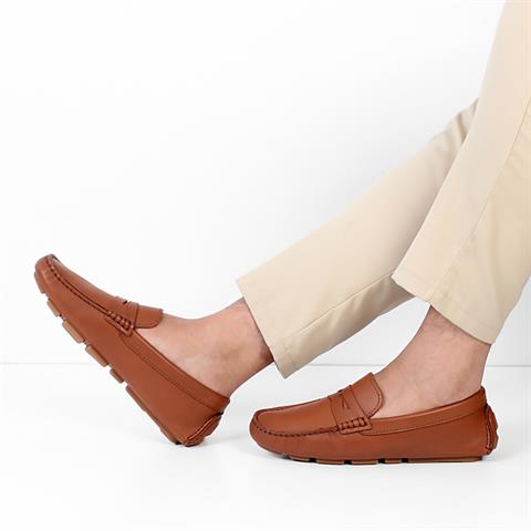 Erkek Taba Deri Loafer