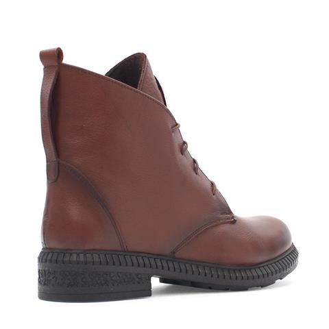 Kadın Taba Fermuarlı Tokalı Deri Bot