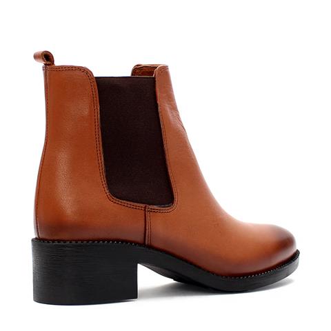 Kadın Taba Kalın Tabanlı Deri Chelsea Bot