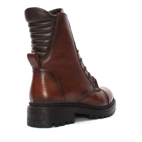 Kadın Taba Fermuarlı Deri Postal Bot