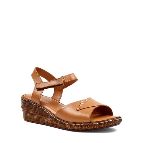 Kadın Taba Dikiş Detaylı Deri Sandalet