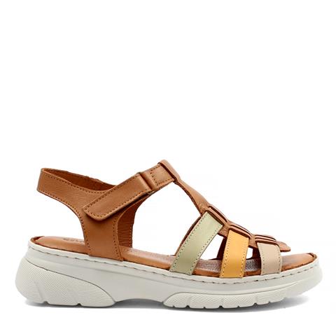 Kadın Taba Bilekten Cırt Cırtlı Gladyatör Sandalet