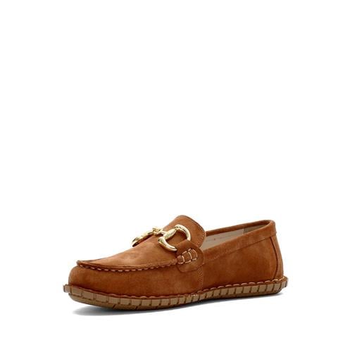 Kadın Taba Tokalı Süet Deri Babet