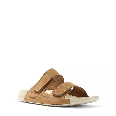 Kadın Taba Çift Bantlı Önü Cırt Cırtlı Nubuk Deri Terlik