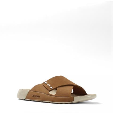 Kadın Taba Zımba Detaylı Nubuk Deri Terlik