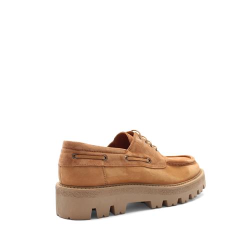 Erkek Taba Bağcıklı Kalın Tabanlı Süet Deri Günlük Ayakkabı