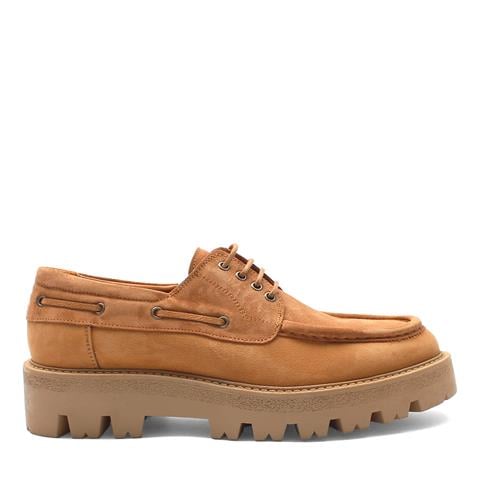 Erkek Taba Bağcıklı Kalın Tabanlı Süet Deri Günlük Ayakkabı