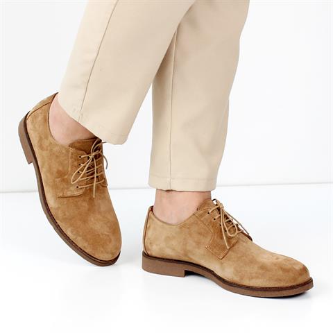 Erkek Taba Bağcıklı Süet Deri Günlük Ayakkabı