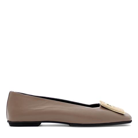 Kadın Vizon Tokalı Deri Babet