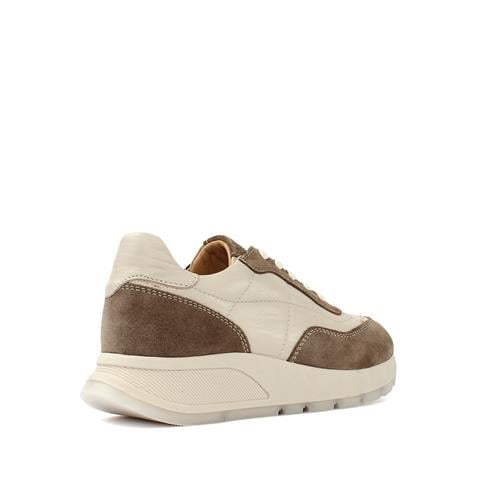 Kadın Vizon Bağcıklı Kalın Tabanlı Deri Sneaker