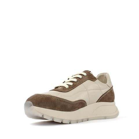 Kadın Vizon Bağcıklı Kalın Tabanlı Deri Sneaker