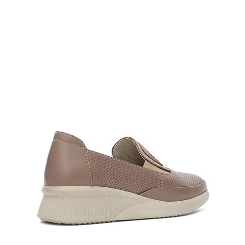 Kadın Vizon Dolgu Topuklu Deri Ayakkabı