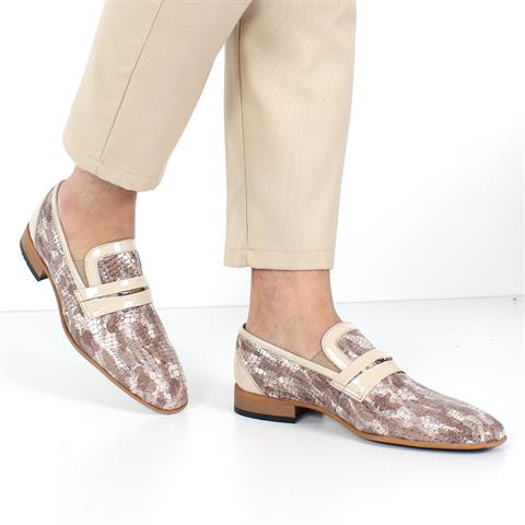 Erkek Vizon Kroko Rugan Deri Loafer