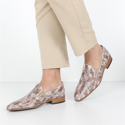 Erkek Vizon Kroko Rugan Deri Loafer