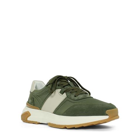 Erkek Yeşil Bağcıklı Kalın Tabanlı Süet Deri Sneaker