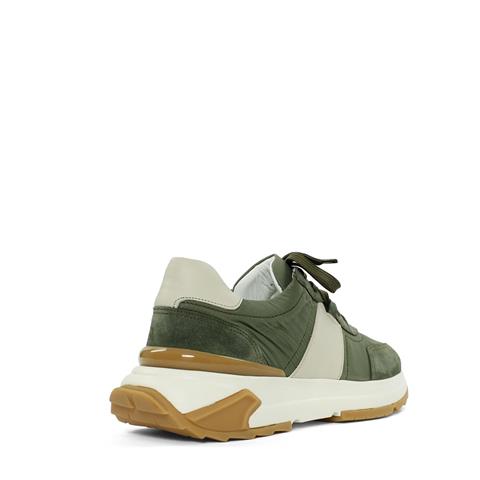 Erkek Yeşil Bağcıklı Kalın Tabanlı Süet Deri Sneaker