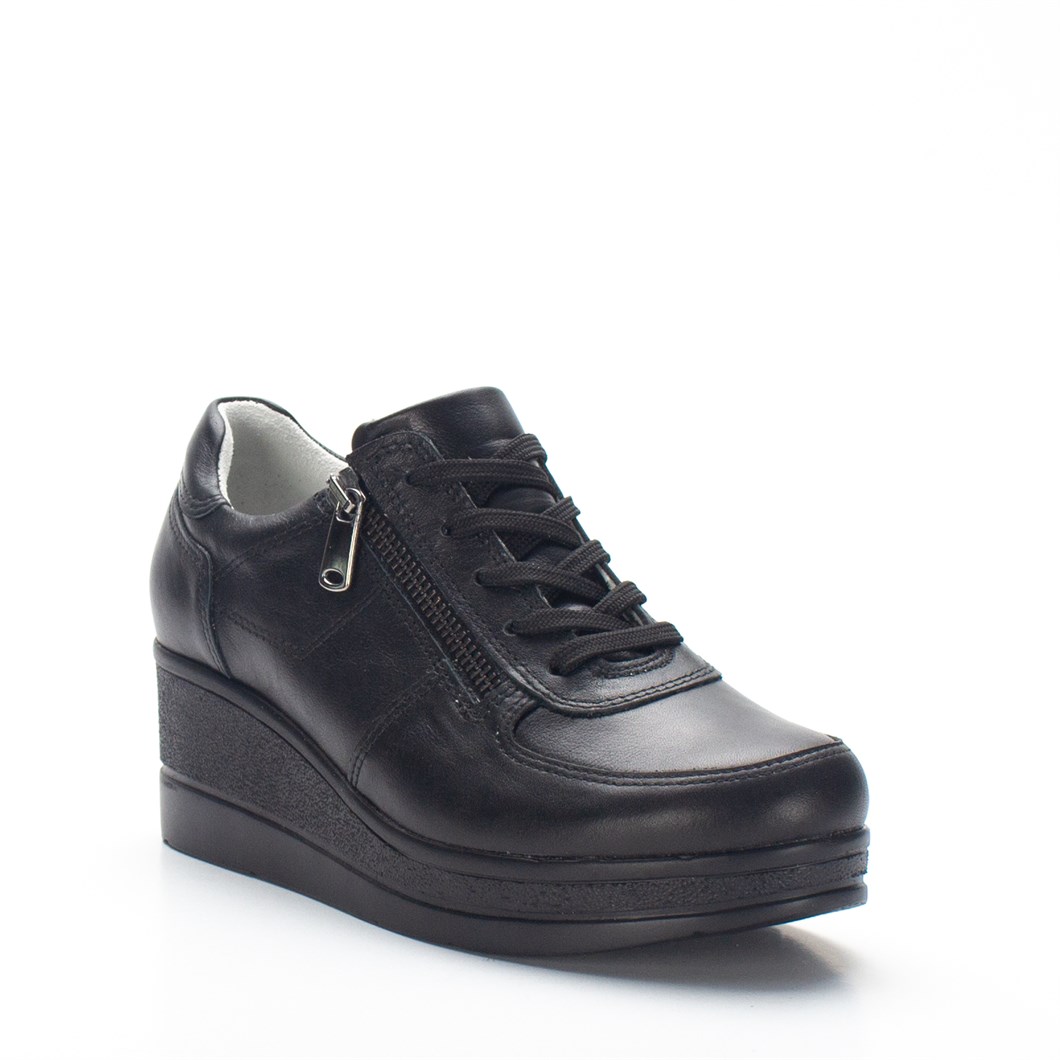 Siyah Dolgu Topuk Kadın Deri Ayakkabı 115 162-1 | Celal Gültekin